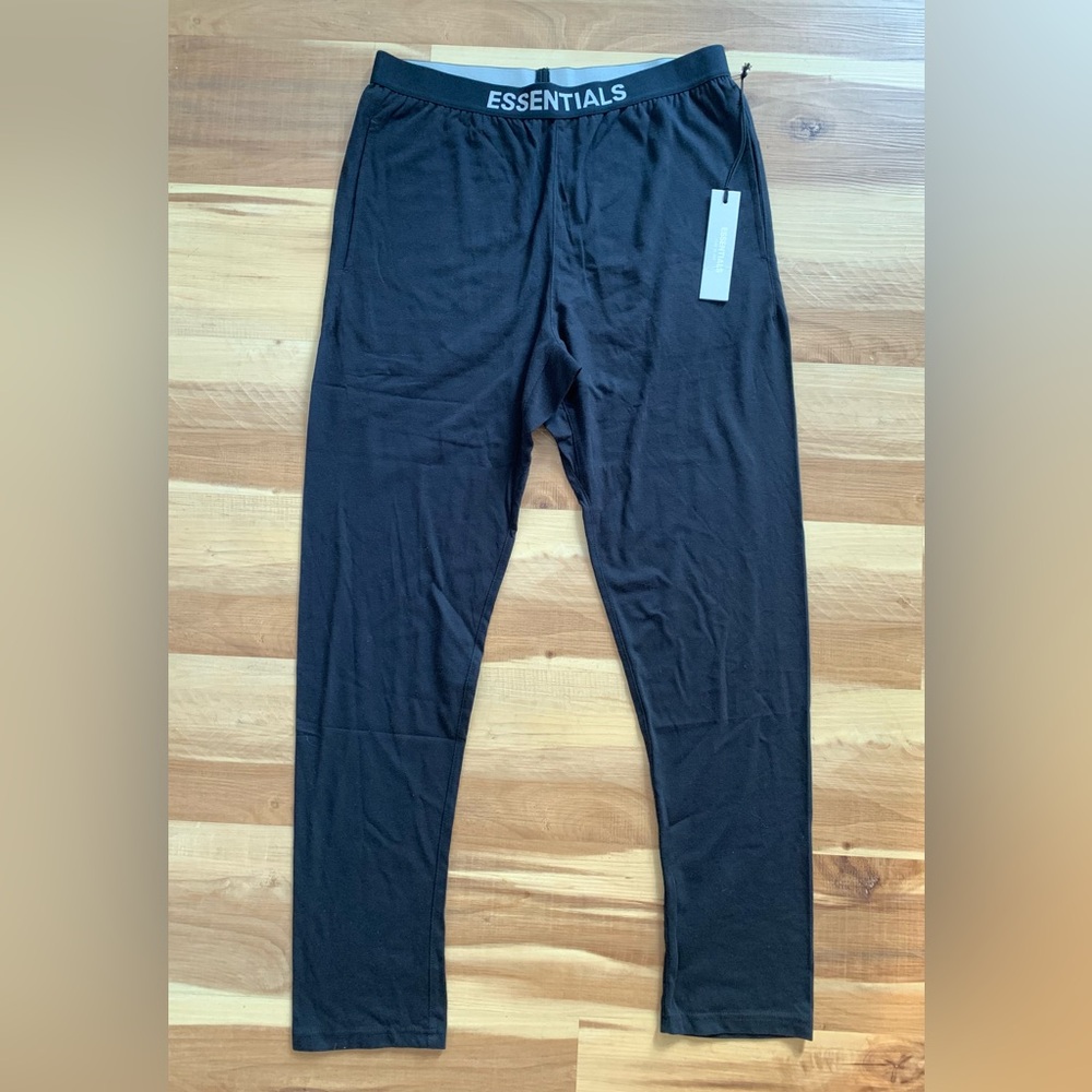 NEW Fear of God FOG Essentials Lounge Pants - Men's Size LARGE Black Dark Slate